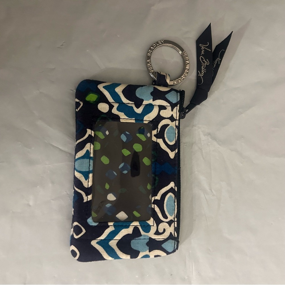 Vera Bradley Navy and Green Phone ID Wristlet NEW